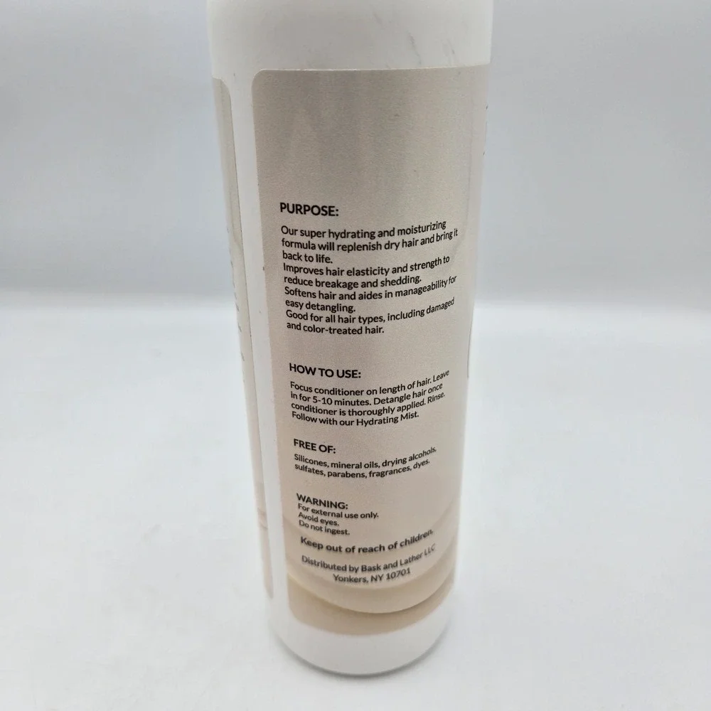 Bask & Lather Replenish Conditioner Deep Hydrating Natural Formula 8 fl oz - New